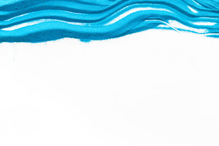 Modern frame for blor with blue sand texture on white background top view mockupの写真素材