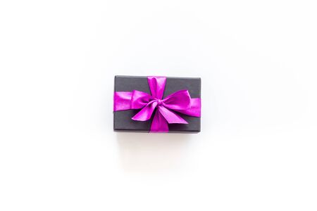 box for gifts on white background top view mock upの写真素材