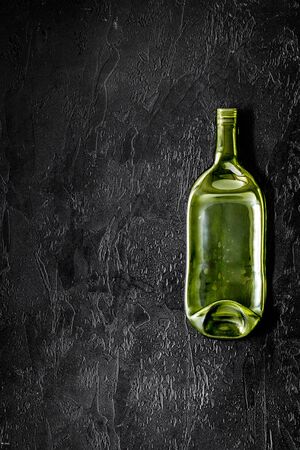 Bottle for recycling on black background top view.の写真素材