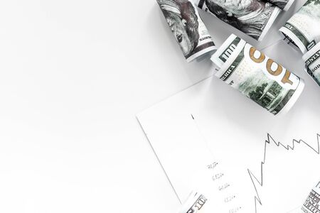 Dynamics of exchange rates - dollar chart top viewの写真素材