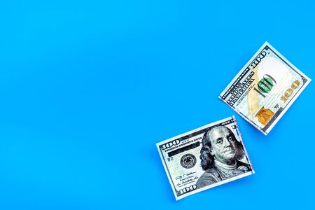 Cutting of US dollar banknote. Economic crisis conceptの写真素材