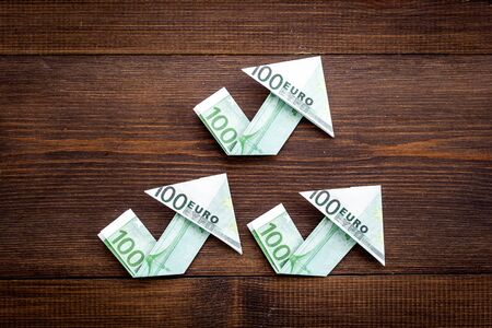 Arrow of euro chart - currency trading conceptの写真素材