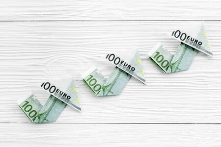 Arrow of euro chart - currency trading conceptの写真素材