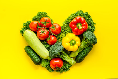 Background of vegetables. Fresh farm food - summer harvest, top view