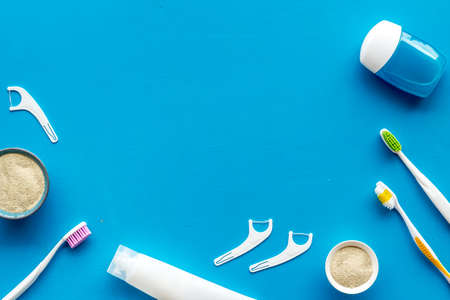 Lauout of stomatology health care tools. Top viewの写真素材