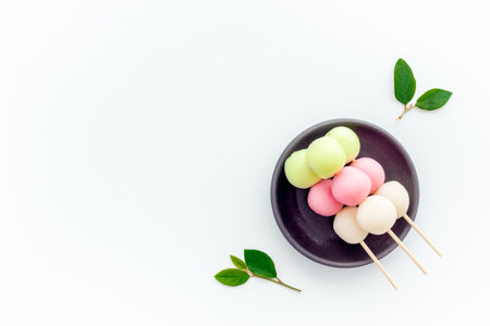 Japanese traditional sweets - dumpling rice cake, top view
