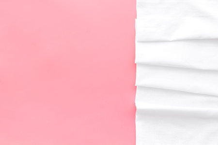 Fabric top view with textile texture, copy spaceの写真素材