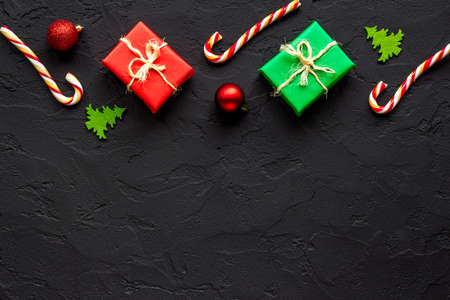 Christmas and New Year banner - celebration background with various decorations