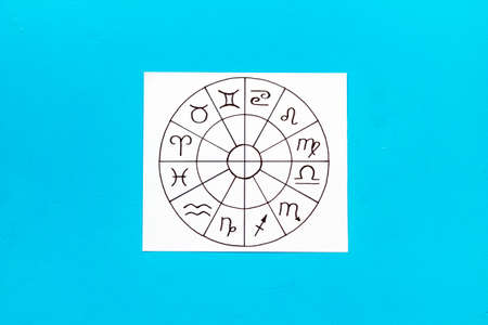 Astrology horoscopes concept. Zodiac signs top viewの写真素材