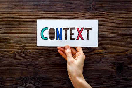 Context marketing concept. Word Context on paper banner, top viewの写真素材