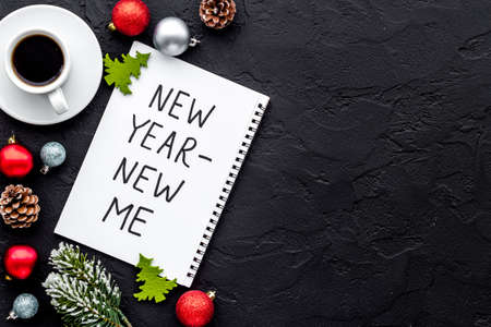 New year - new me. Inspiration concept, top view. Flat layの写真素材