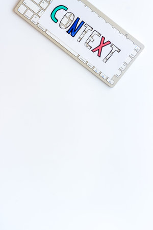 Context online advertising concept. Word Context on the keyboard, top view