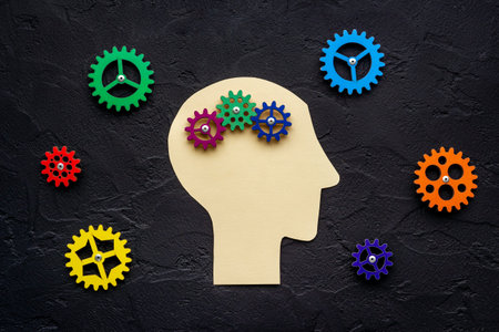 Human brain of gears. Mental work and idea conceptの写真素材