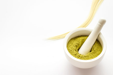 Raw henna powder for natural color dyeingの写真素材