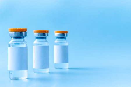 Vaccine vials. The vaccine in bottles. Vaccination concept