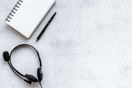 Hotline or call center support. Headset equipment