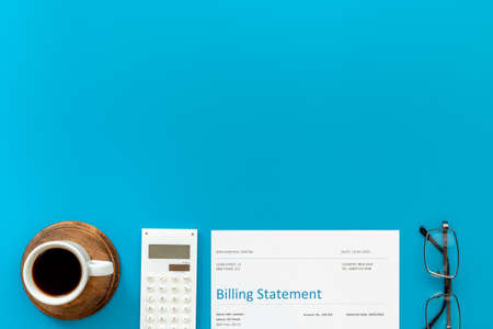 Health care billing statement with calculatorの写真素材