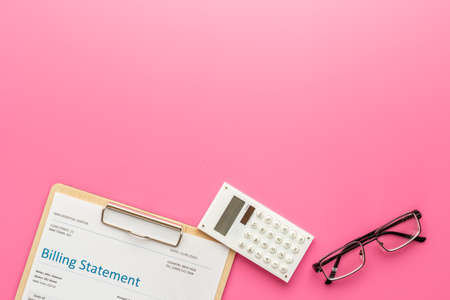 Health care costs and medical billing statement.