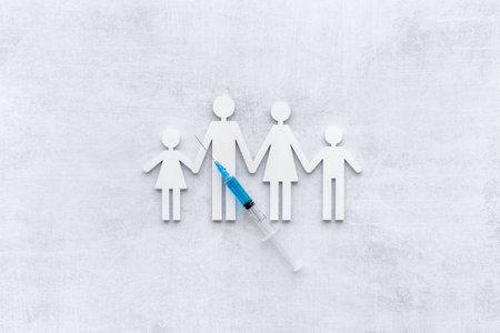 Inject the vaccine for family.の写真素材