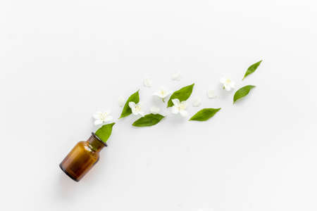 Essential jasmine oil for perfume arome or massageの写真素材