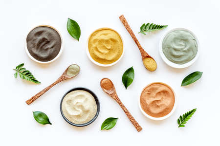 Textured clay cosmetic mask for body and face careの写真素材