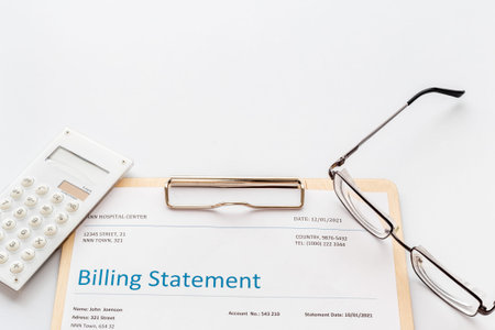Health care billing statement with calculator