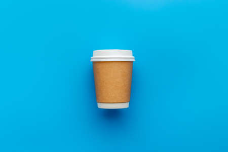 Paper cup for take away coffee. Top viewの写真素材
