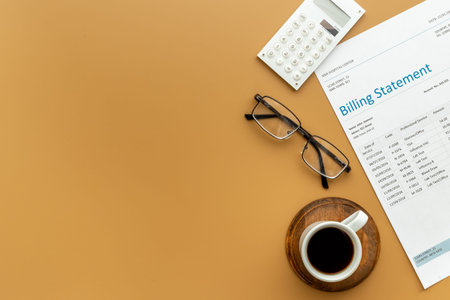 Medical billing statement from the hospital. Payment for health care service