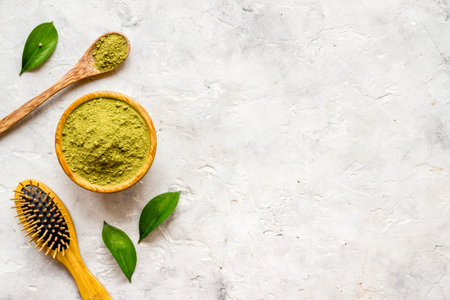 Raw powder of henna for herbal hair dyeingの写真素材