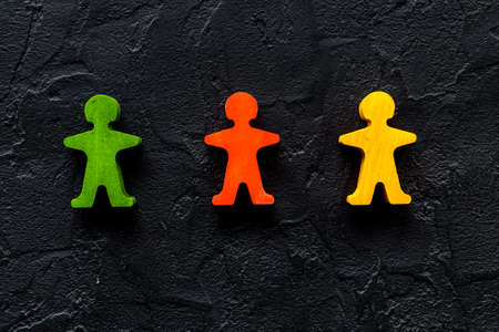 Numan wooden figurines - mediator arbitrator conflict resolvingの写真素材