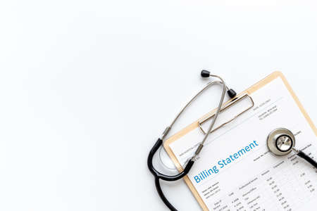 Medical billing statement from the hospital. Payment for health care serviceの写真素材