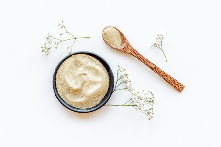 Cosmetic clay for spa treatment, top view