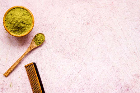 Herbal henna or mehandi powder for hair coloring or tattooの写真素材