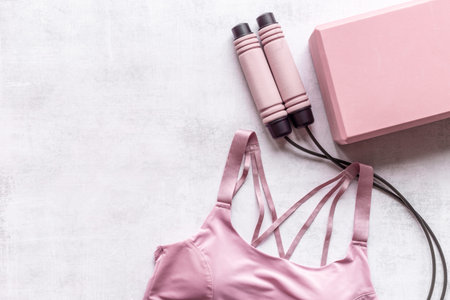 Active lifestyle body care set with sportswear and equipmentの写真素材