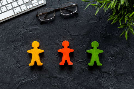 Numan wooden figurines - mediator arbitrator conflict resolvingの写真素材