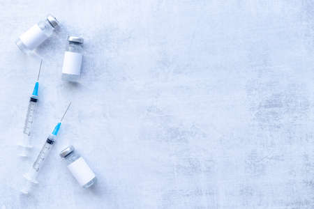 Vaccine vial dose with with syringe. Vaccination conceptの写真素材