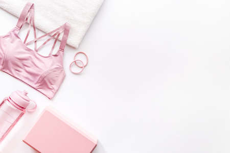 Sport female clothing and equipment for gym or fintessの写真素材