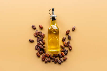 Cacoa butter lotion and essential oil with cacoa beans. Healthcare cosmeticの写真素材