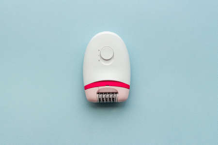 White epilator for hair removal and depilatory. Top viewの写真素材