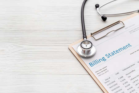 Payment for health care service. Medical billing statementの写真素材