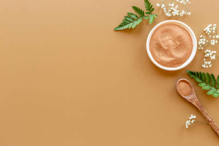 Textured clay cosmetic mask for body and face careの写真素材
