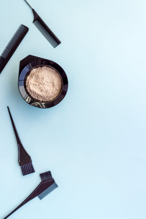 Hairdresser tools for hair dye - with mixing bowl and brush