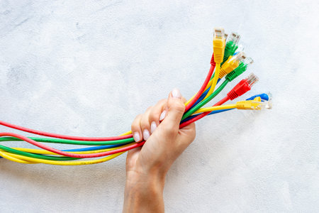 Electric wire and network cables, top view