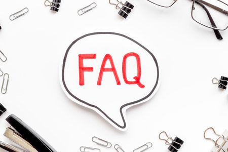 Information helpdesk concept with faq frequently asked questions text on working placeの写真素材