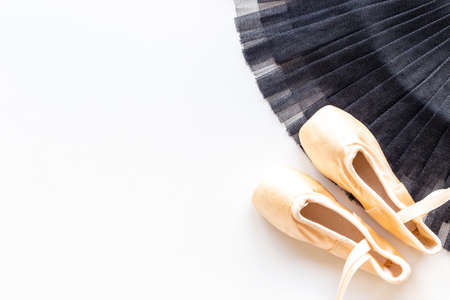 Ballet skirt and pointe shoes pointe shoes for ballerinaの写真素材