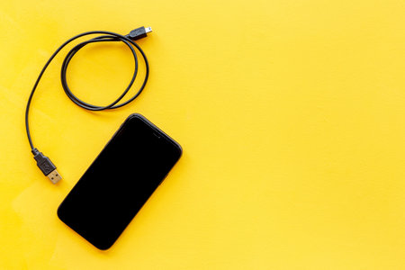 Smartphone with usb cable for charging and cord charger