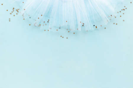 Top view of ballet tutu skirt. Dress for ballerina dancerの写真素材