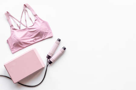 Active lifestyle body care set with sportswear and equipmentの写真素材