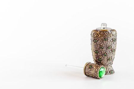 Agar wood oil fragrances or arabian oud perfume in silver bottle