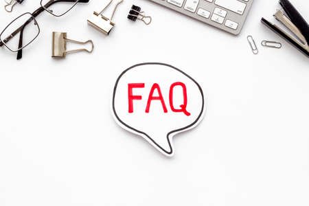 Business concept faq frequently asked questions on office tableの写真素材